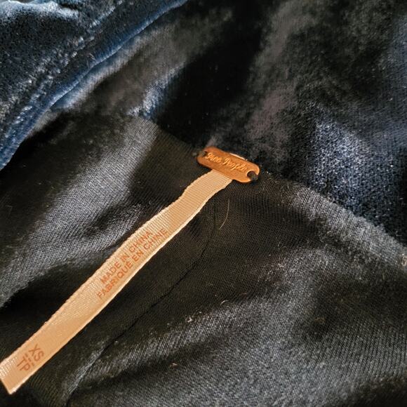 Free People Emerald Green Velvet Tank Mini Dress XS Adjustable - Picture 10 of 10